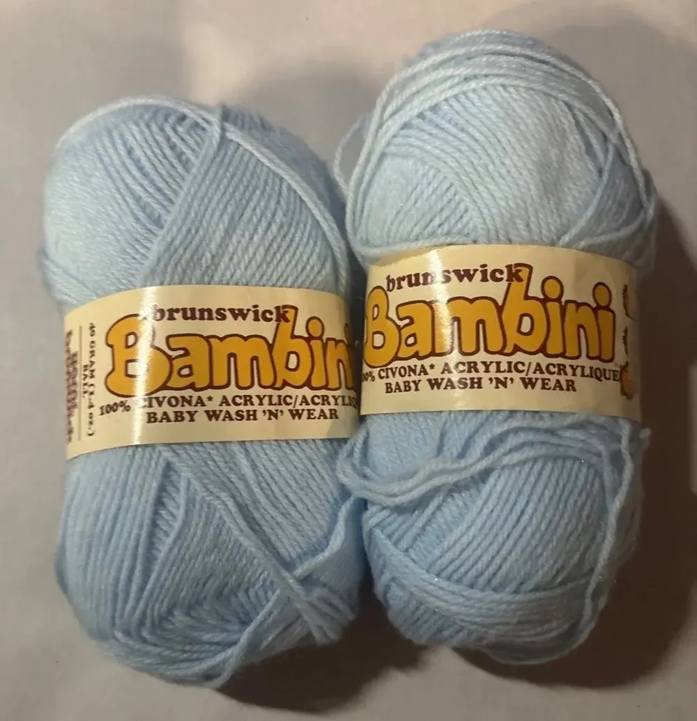 Lot Of 4 Vintage Brunswick Bambini Yarn Blissful Blue 2102 Dapple Apricot 2194